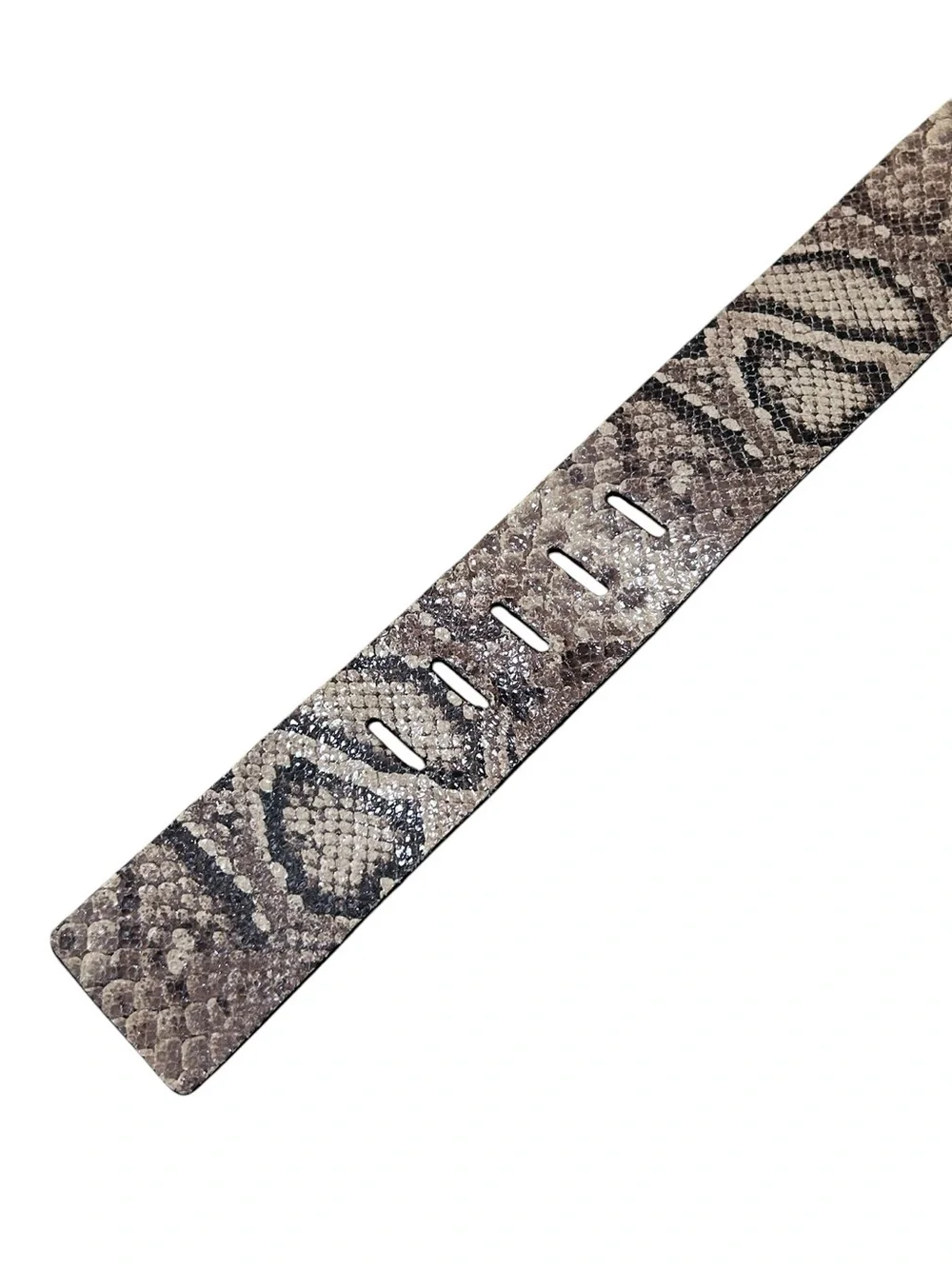 Banana Republic taupe Brown Snake-Print Leather Belt Gold Buckle Italy small